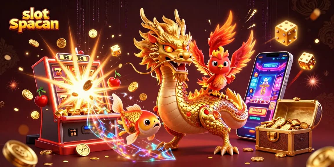 Experience the excitement of slot spaceman with an energetic 3D illustration showcasing vibrant characters and casino elements.