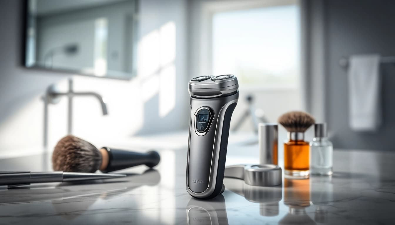 Close-up of the laifen p3 pro electric shaver showcasing its sleek design and grooming capabilities.