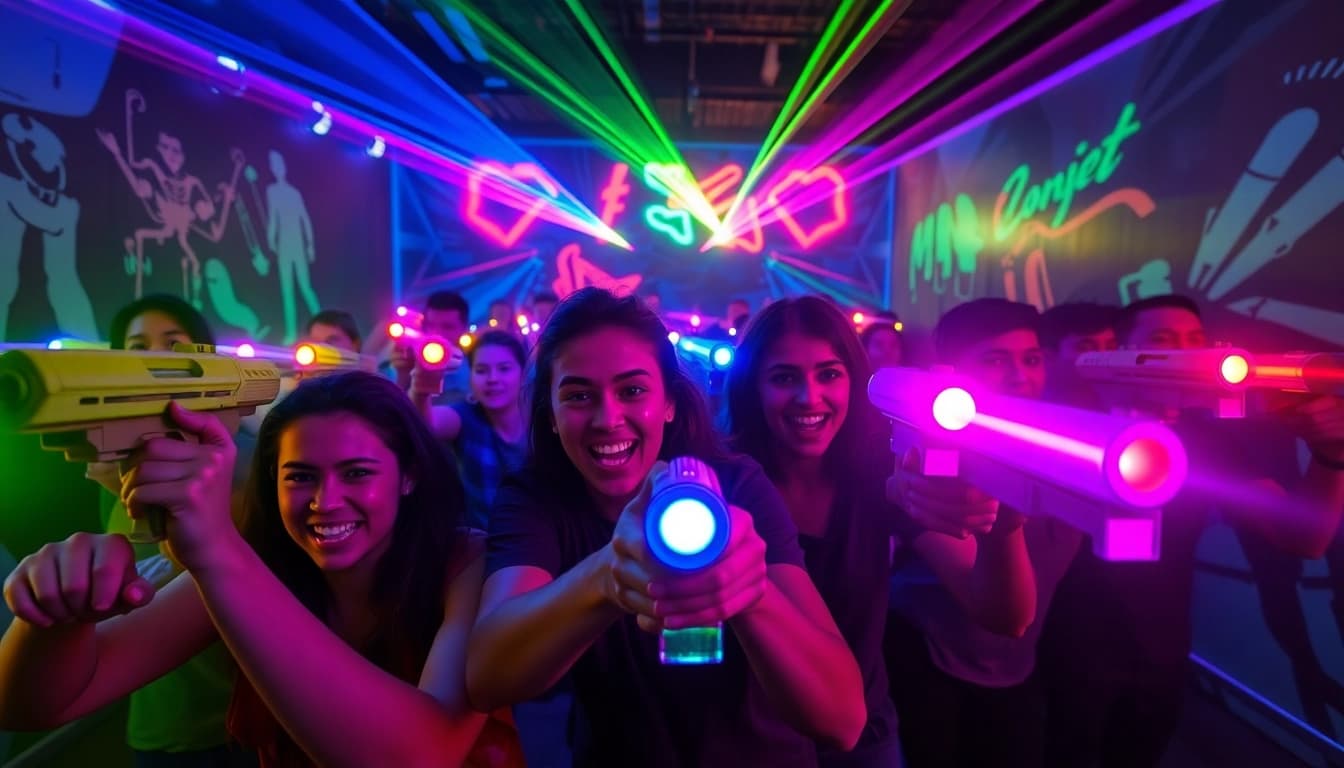 Spannen de lasergame-ervaring bij https://eventmaker-lasergame.nl met enthousiaste spelers in actie.
