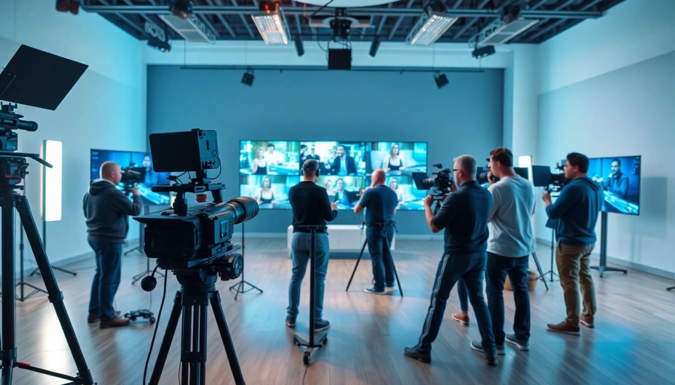 Captivating scene of video production Calgary showcasing a professional crew in action.