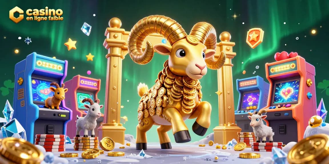 Illustrez les machines à sous et les jeux de casino en ligne fiable avec des personnages 3D colorés.