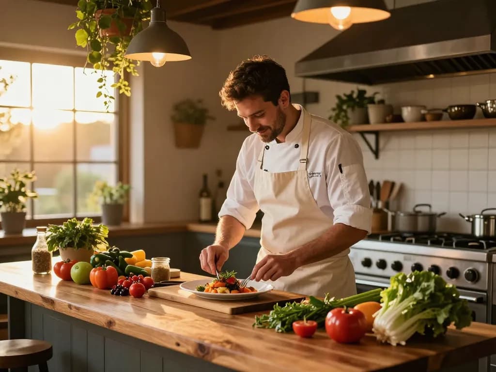 Delicious dish preparation at POKERSERI restaurant showcasing vibrant ingredients and warm atmosphere.