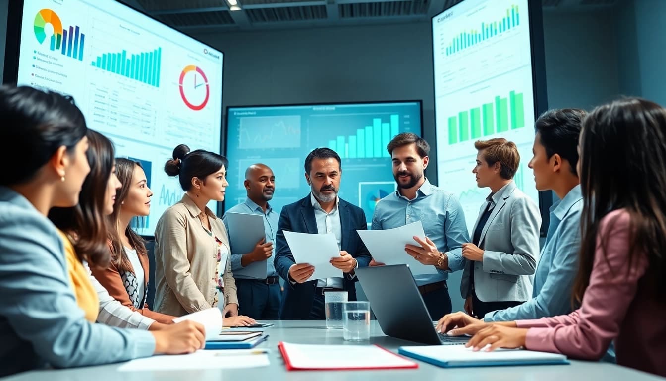 Discussing business insights at https://antrepost.com, team members engage in a professional setting.