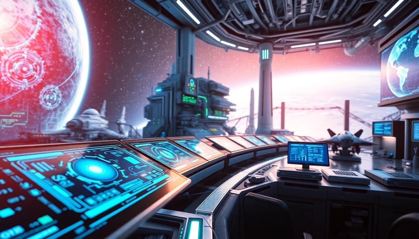 Experience futuristic technology and space themes at https://orbitnix.com with advanced digital interfaces shining brightly.