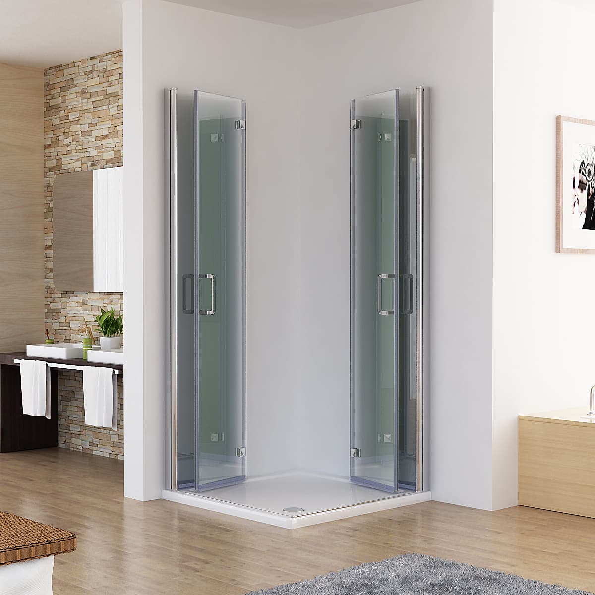 Duschkabine 100x100 Glas – Premium Designs online bei SONNI