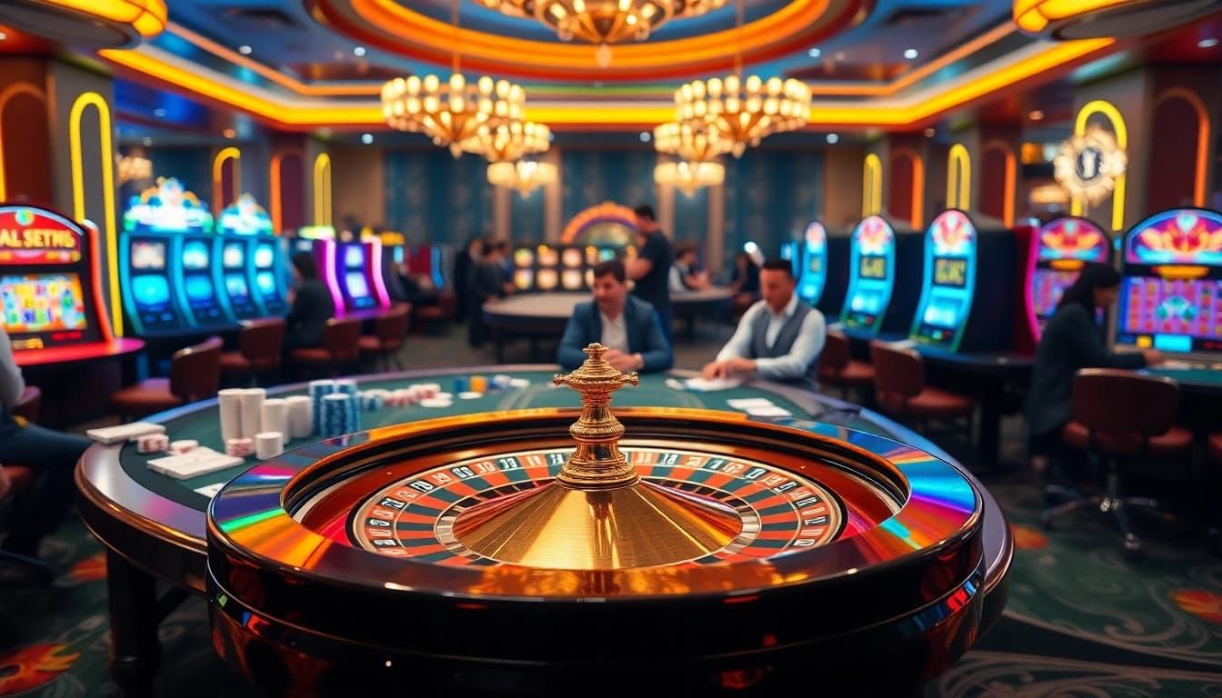 Exciting gaming atmosphere at 789win club showcasing vibrant casino elements.