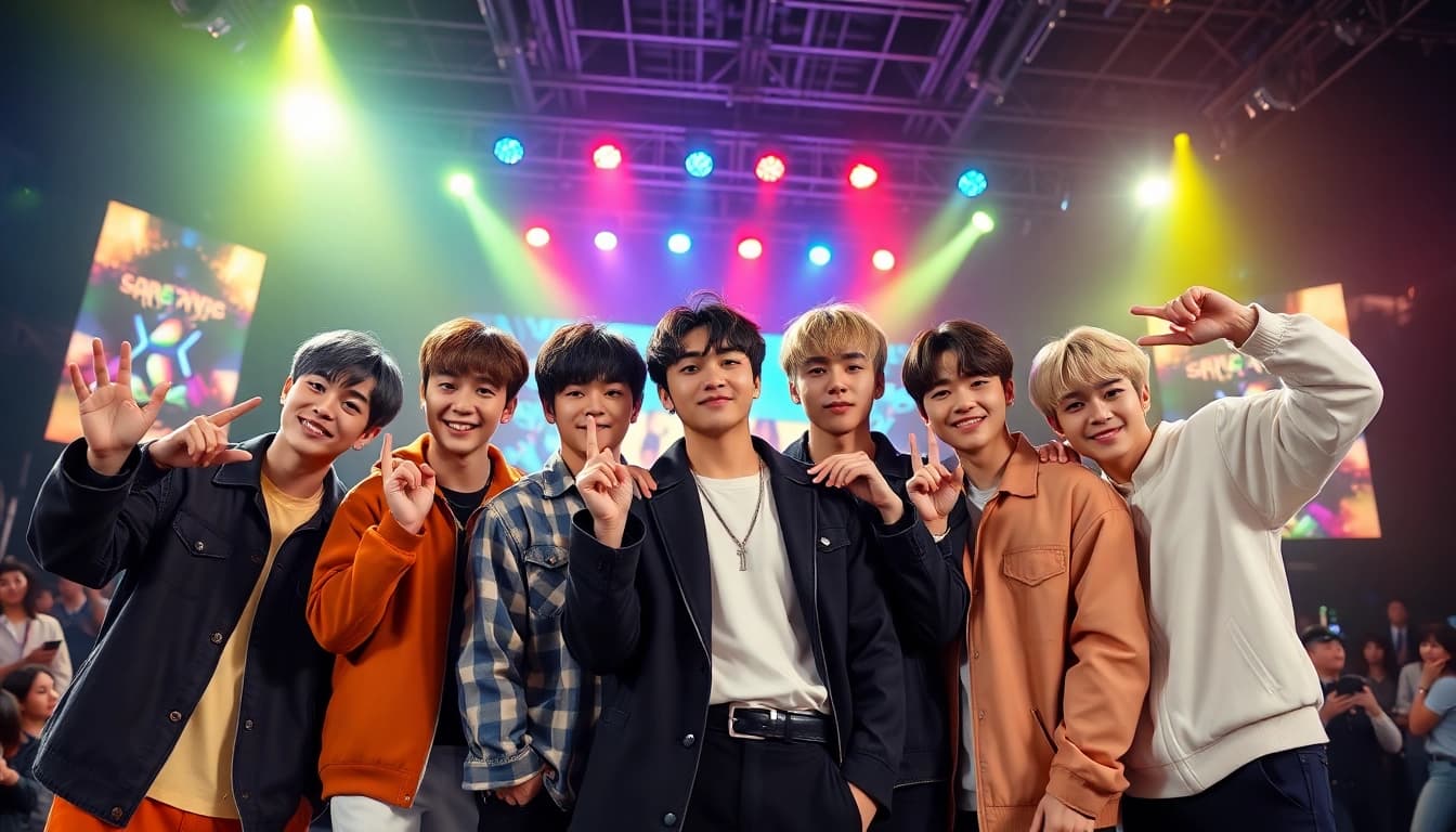 BTS members showcasing their unique styles and synergy during a vibrant concert performance.