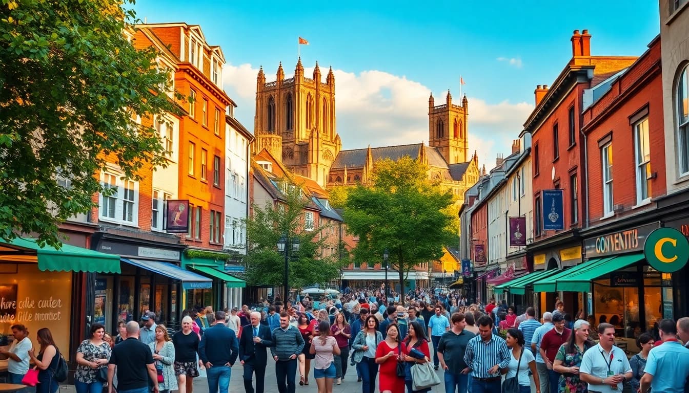 Vibrant street scene highlighting Coventry's cultural richness on coventryhub.co.uk