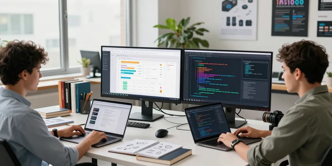 Dynamic collaboration among developers at 纸飞机官网, showcasing innovative messaging app features in a modern workspace.