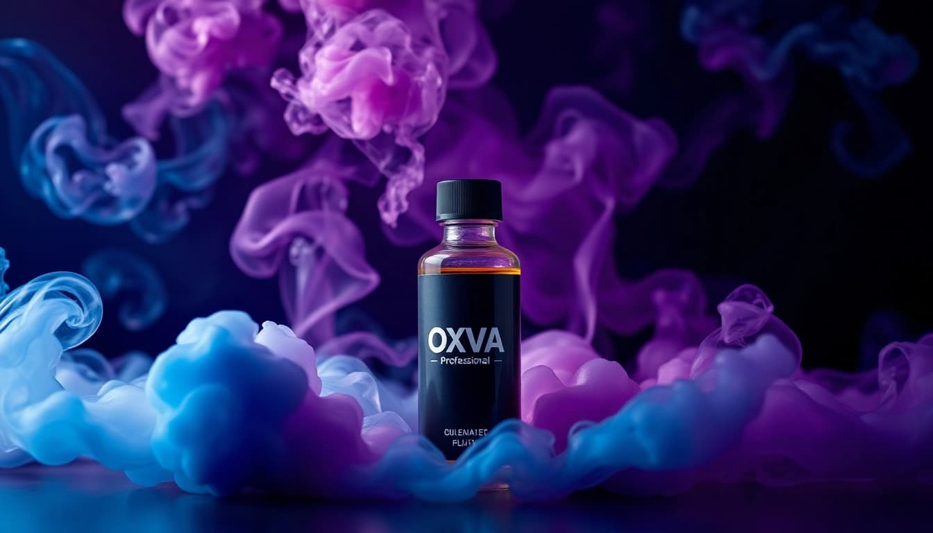 Genießen Sie Oxva Liquid in einer stilvollen Vape-Umgebung mit fruchtigen Akzenten.