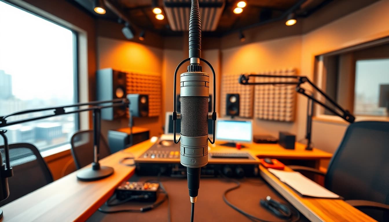 Engaging view of WRNJ Radio studio showcasing modern equipment and a vibrant atmosphere.