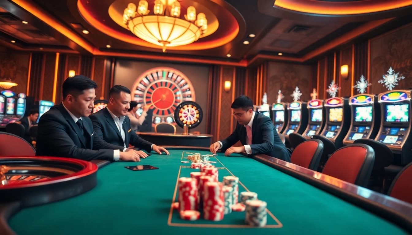 Experience the thrill of gambling at abc8.com with vibrant slot machines and poker tables.
