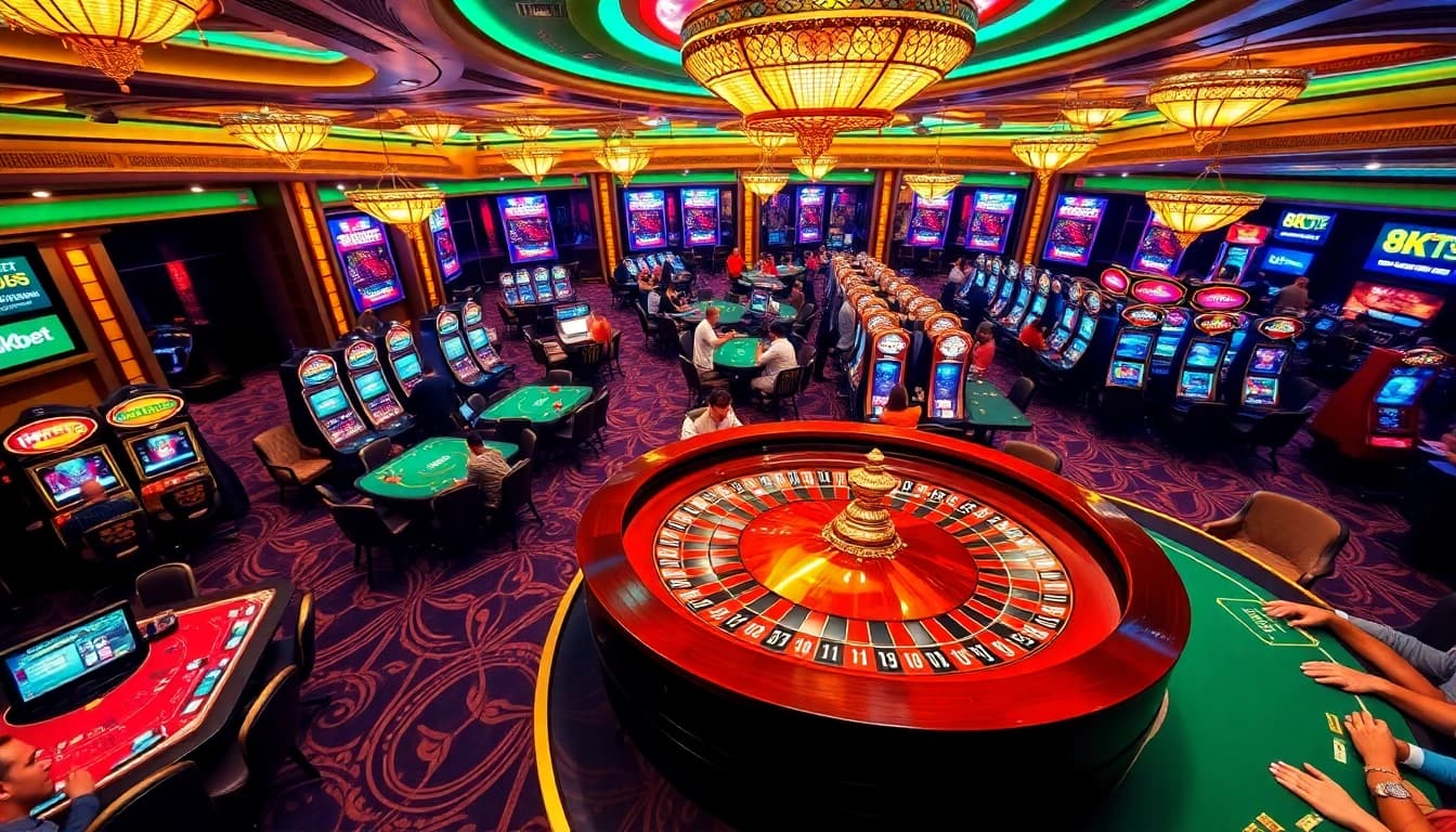 Experience the excitement of gambling at 8kbet with vibrant casino visuals and engaging gaming action.