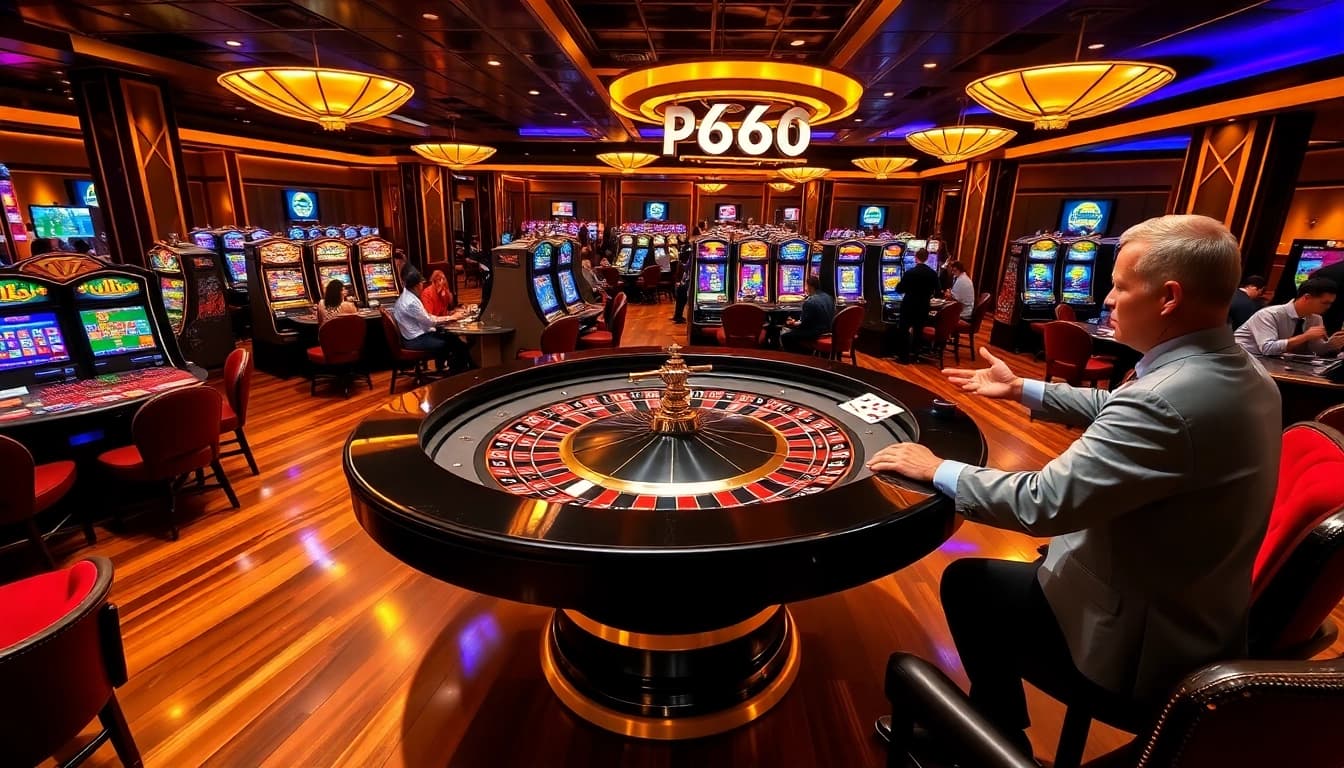 A vibrant roulette scene at PG66 casino, highlighting players engaged in high-stakes betting.