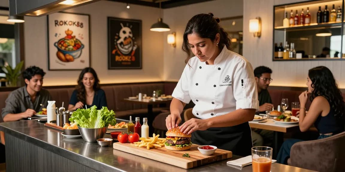 Enjoying the finest rokok88 slot burger experience in a beautiful dining setting, showcasing fresh ingredients and expert culinary preparation.