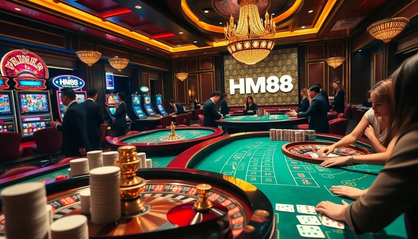 Experience the thrill of poker and roulette at HM88 Casino, where luxury meets excitement.