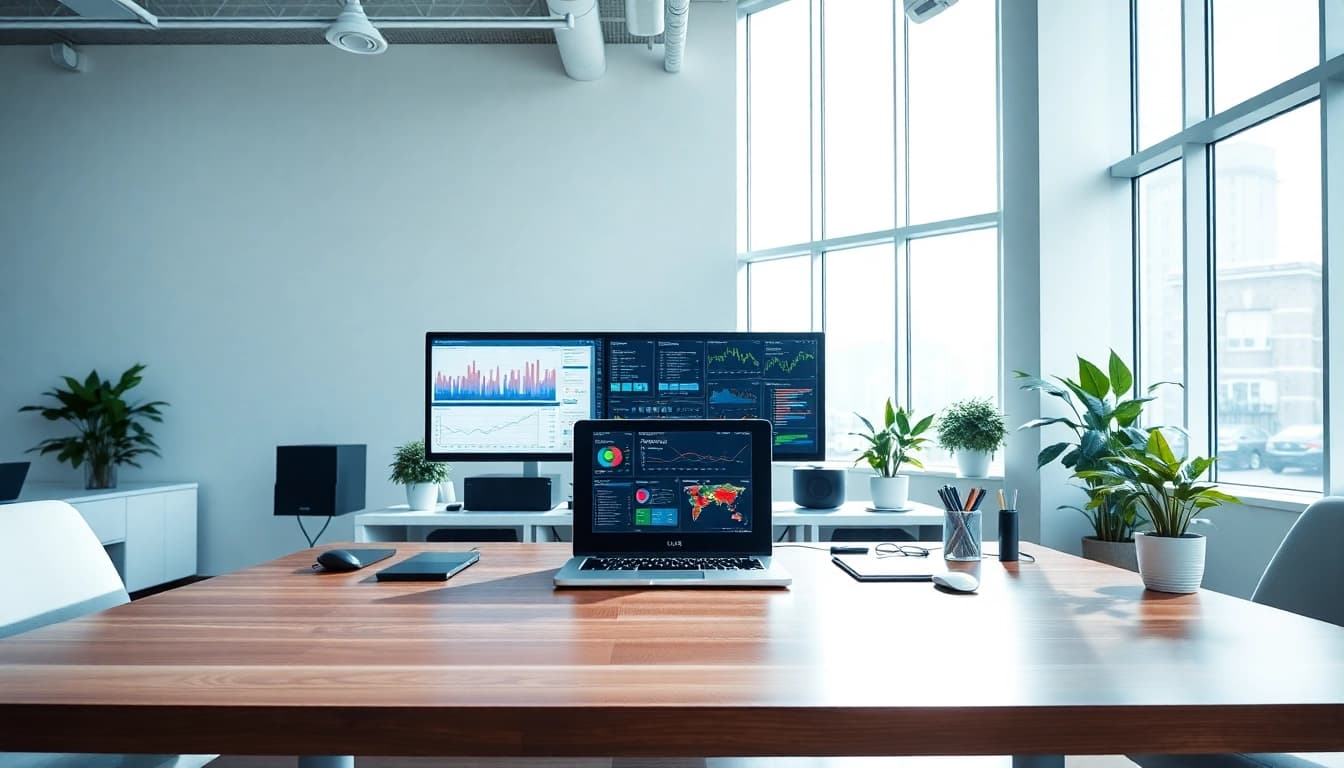 View of a virtual desktop setup showcasing productivity in an efficient workspace.
