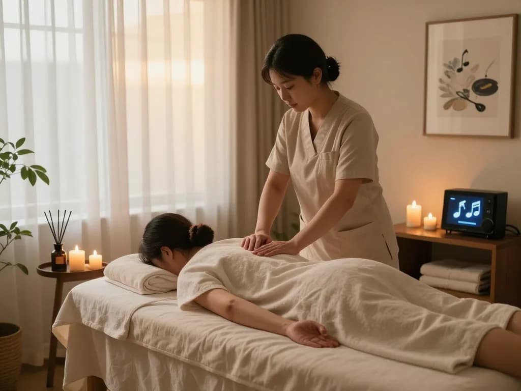 Relaxing 논현동마사지 experience in serene spa setting with calming atmosphere.