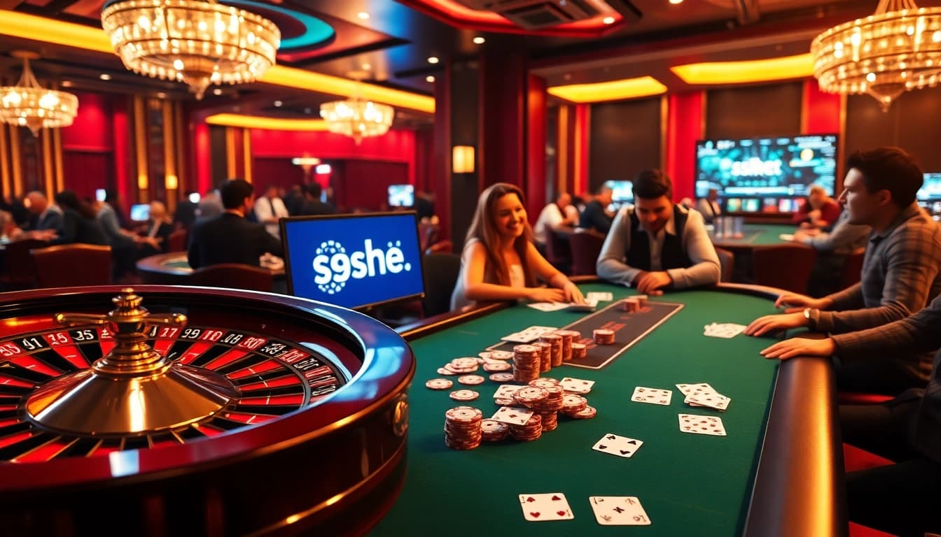 Experience excitement at https://sshbet.io/ with luxurious casino elements, poker chips, and roulette wheels.