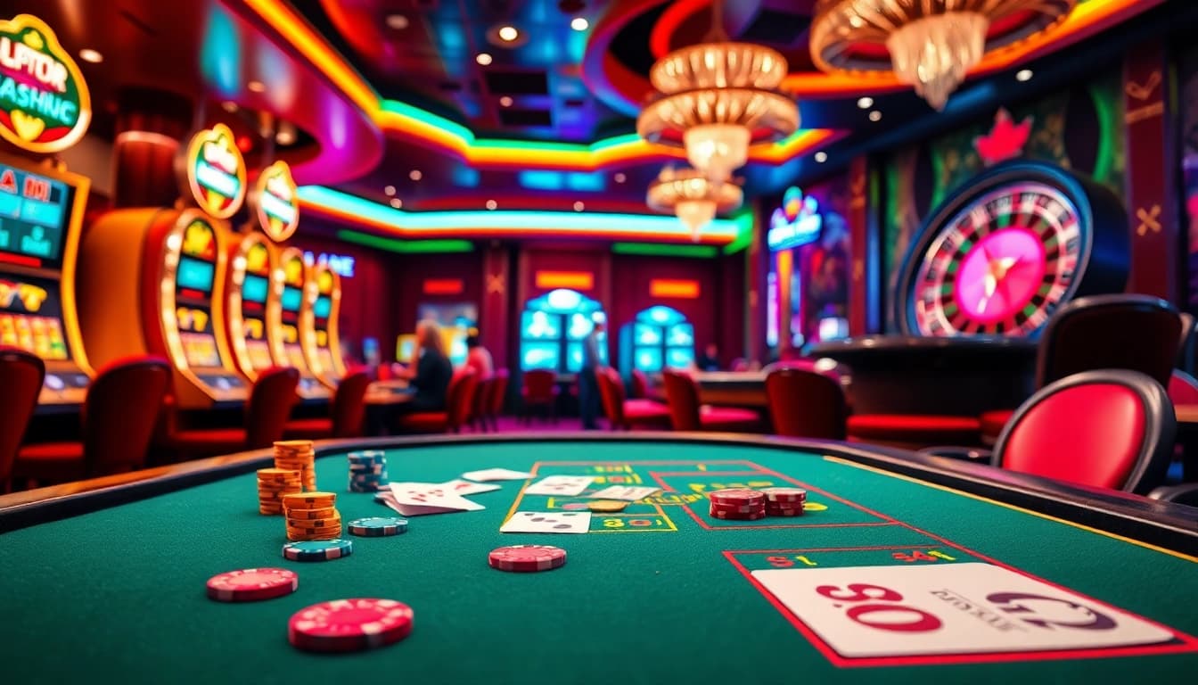 JBO poker players strategizing with colorful chips at an exciting casino table.