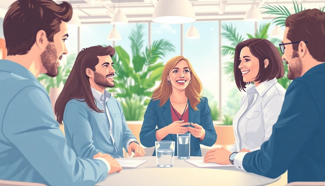 Engaging social scene depicting the break the ice origin, showing individuals overcoming barriers at a networking event.