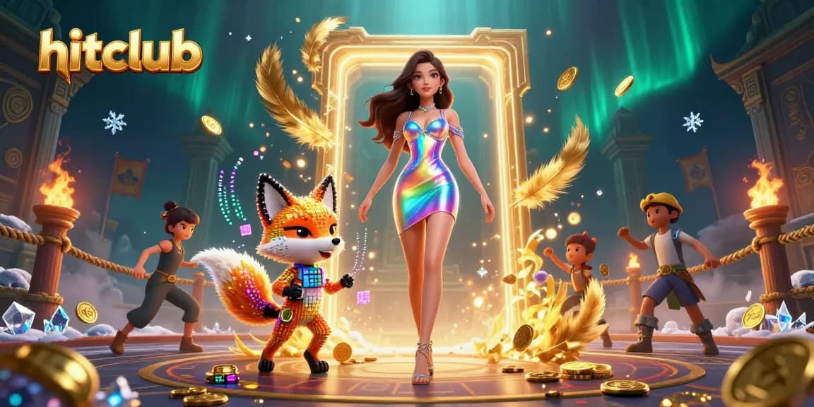 Experience excitement at hitclub with stunning visuals of vibrant casino elements and characters.