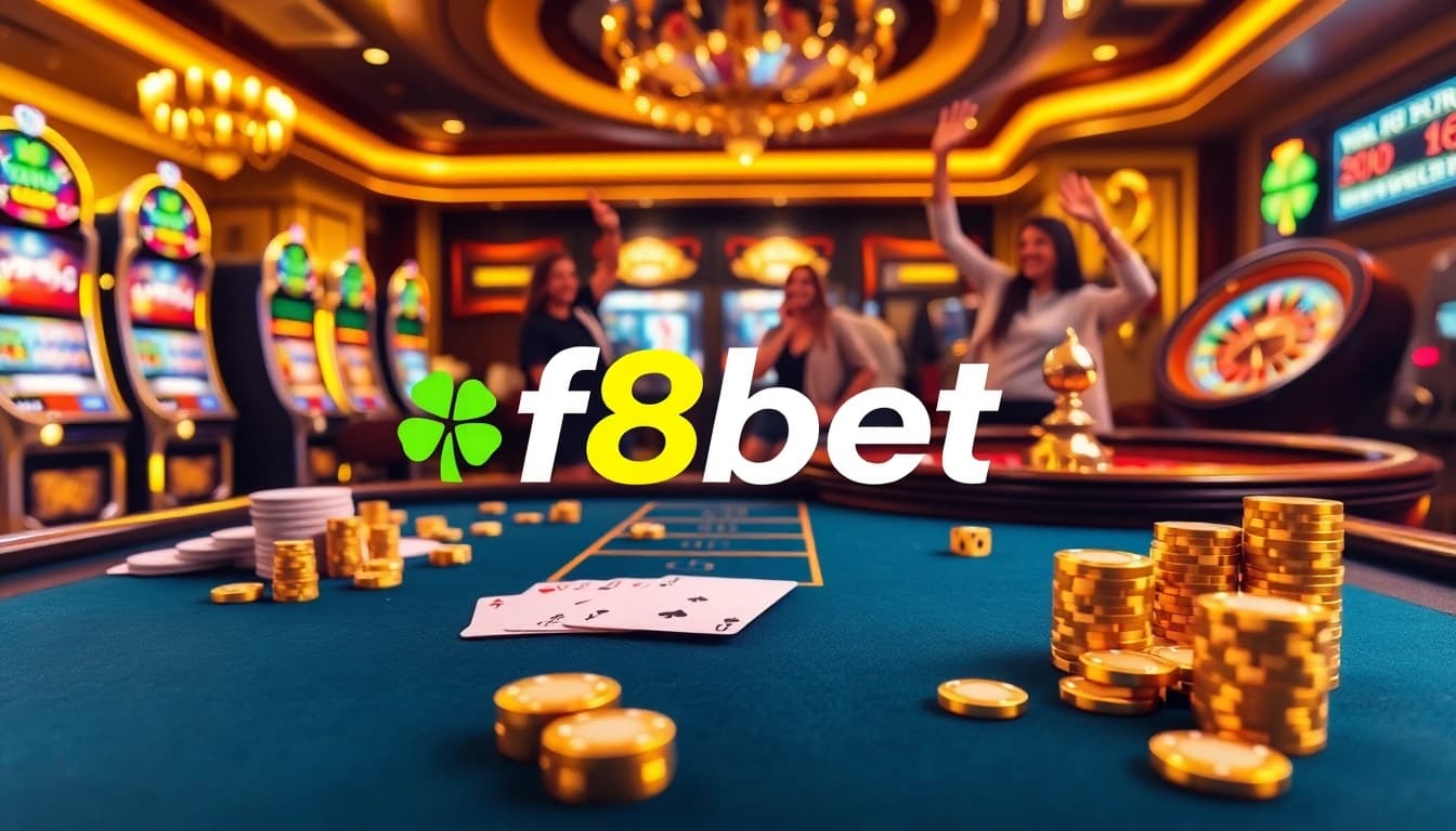Experience the thrill of gambling at f8bet with vibrant casino tables and exciting games.