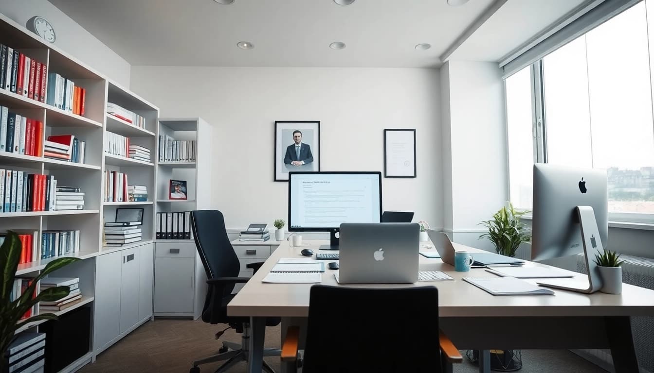 Traducteur certifié au travail dans un cadre de bureau professionnel à Paris.