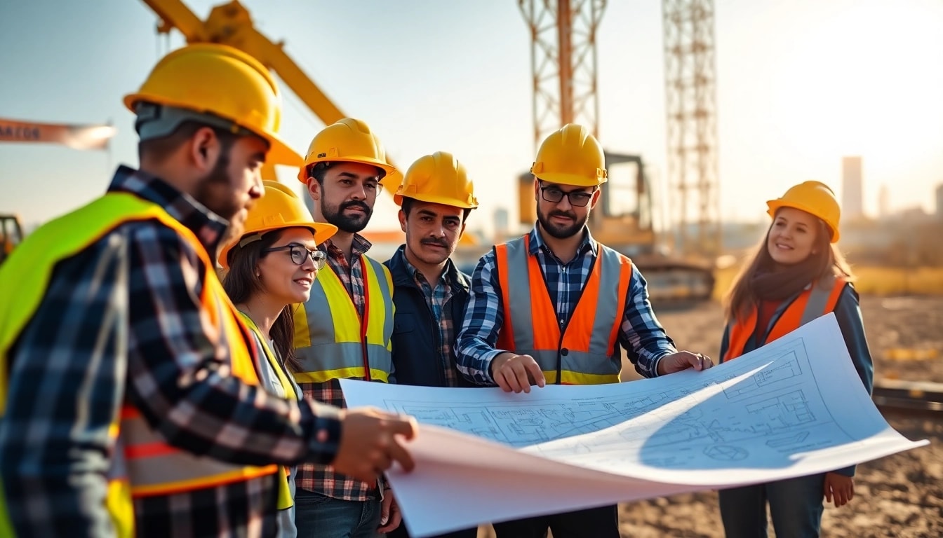 Tennessee construction association professionals collaborating on a job site.