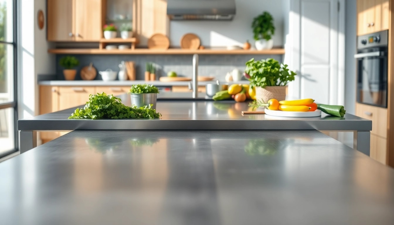 Enhance your cooking space with a stylish steel table for kitchen featuring a polished finish and vibrant decor.