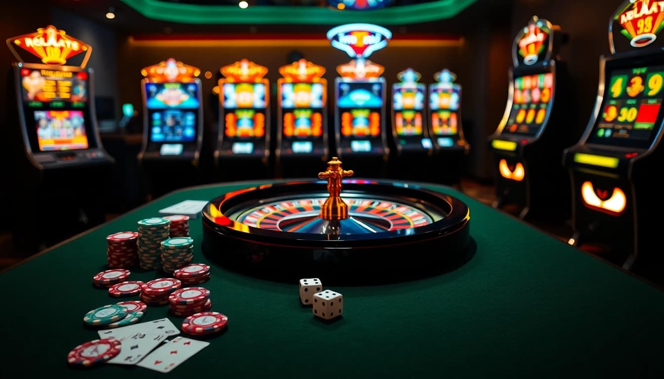 Experience the thrill of b52club .poker with vibrant poker chips and cards on a luxury table.