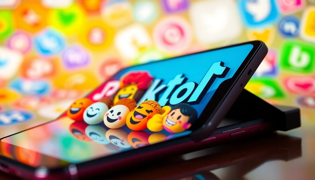 Engaging TikTok emojis displayed on a smartphone, showcasing digital expression in social media.