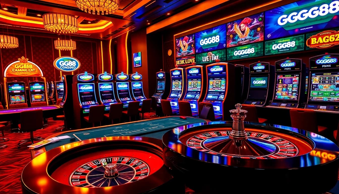Win big at GG88 with vibrant casino games including roulette and slots.