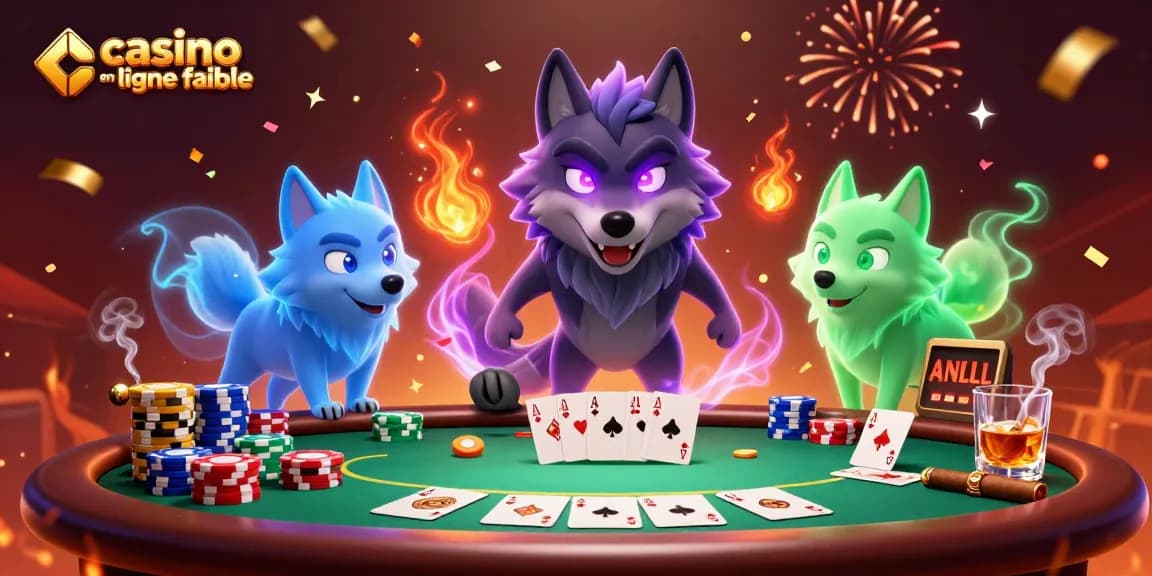 Les joueurs gagnent avec des stratégies sur casino en ligne fiable, illustré par un chef de meute de loup en 3D.