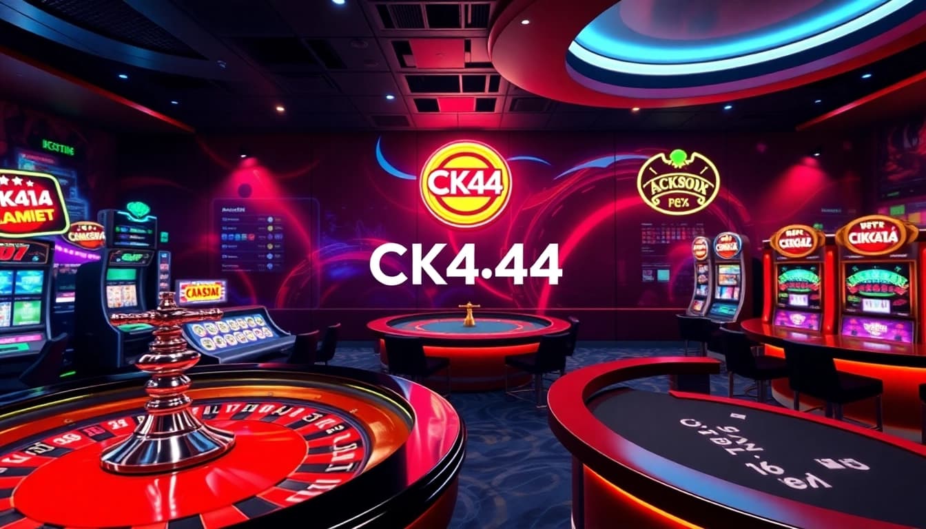 Experience the excitement of CK444's online casino with spinning slots and vibrant poker tables.