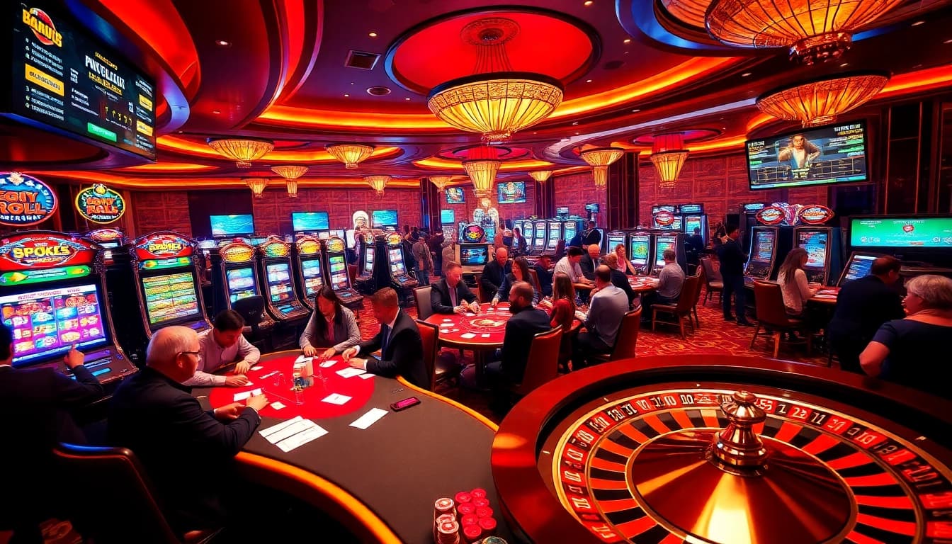Experience thrilling gameplay at https://babu88.global/ with vibrant casino tables and excited players.