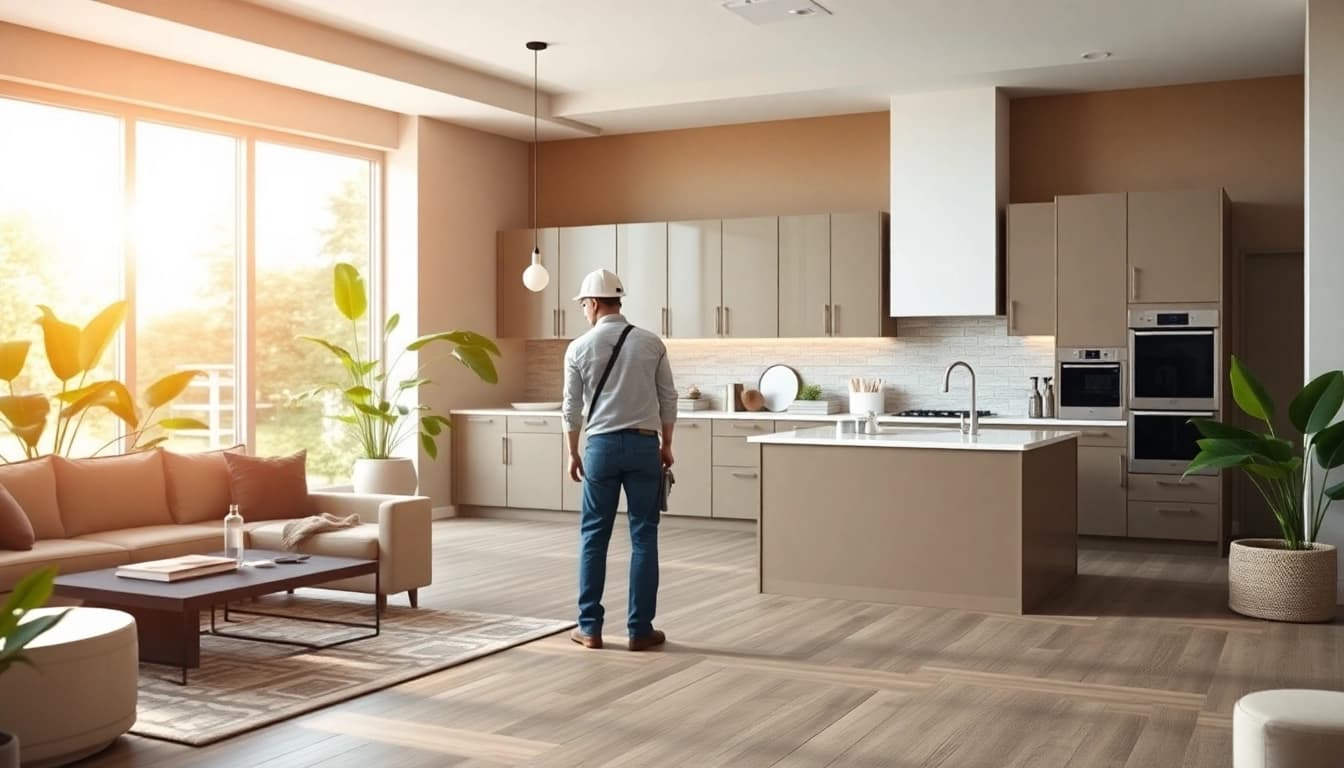 Elevating home renovation with a sleek modern kitchen showcasing craftsmanship.