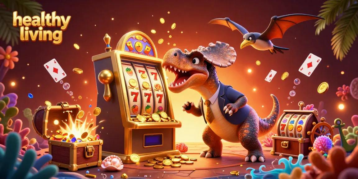 Healthy living slots jackpot with animated characters collecting coins in an exciting casino scene.