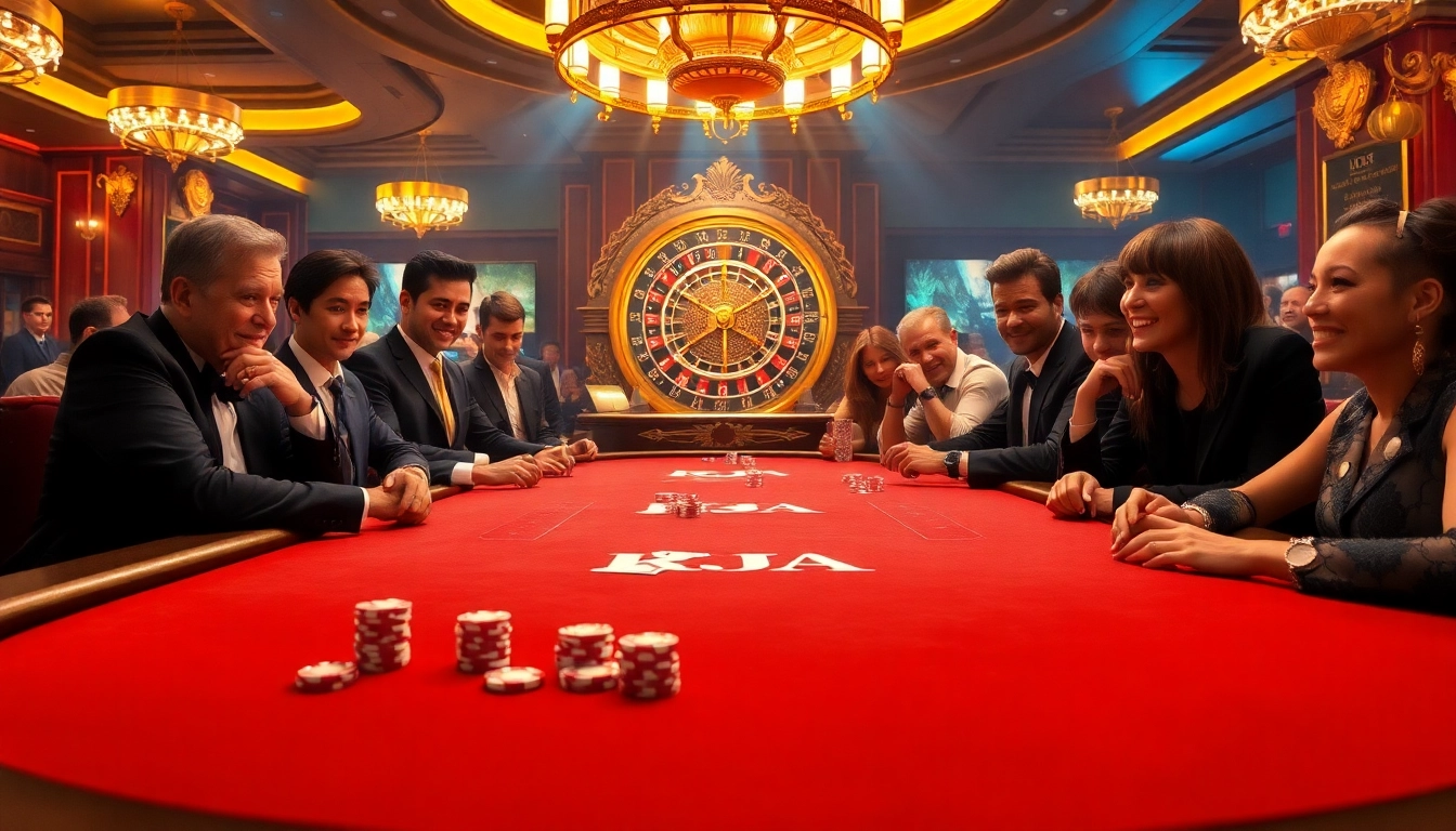 KJC poker table action with thrilling gameplay and vibrant casino ambiance.