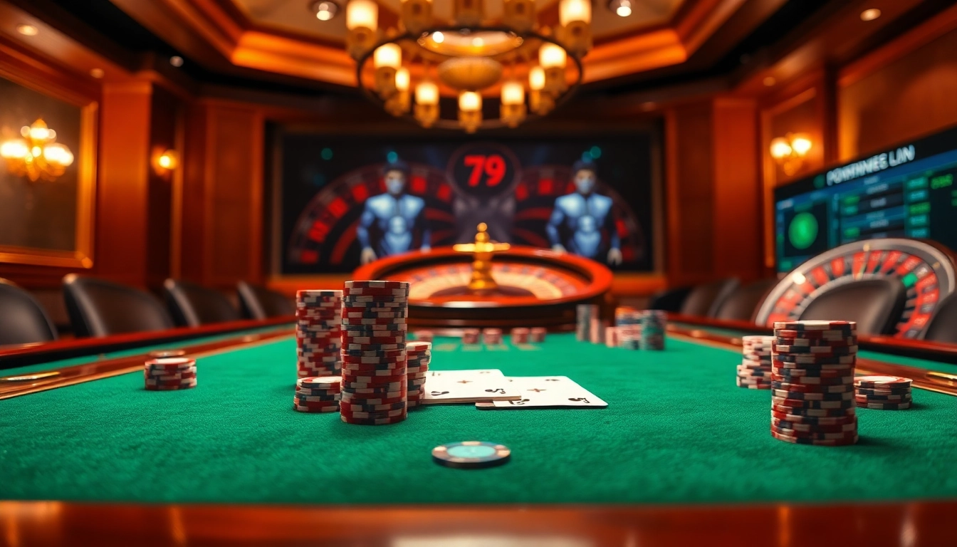 Engage in thrilling casino gameplay at 79King, showcasing vibrant casino tables and exciting betting options.