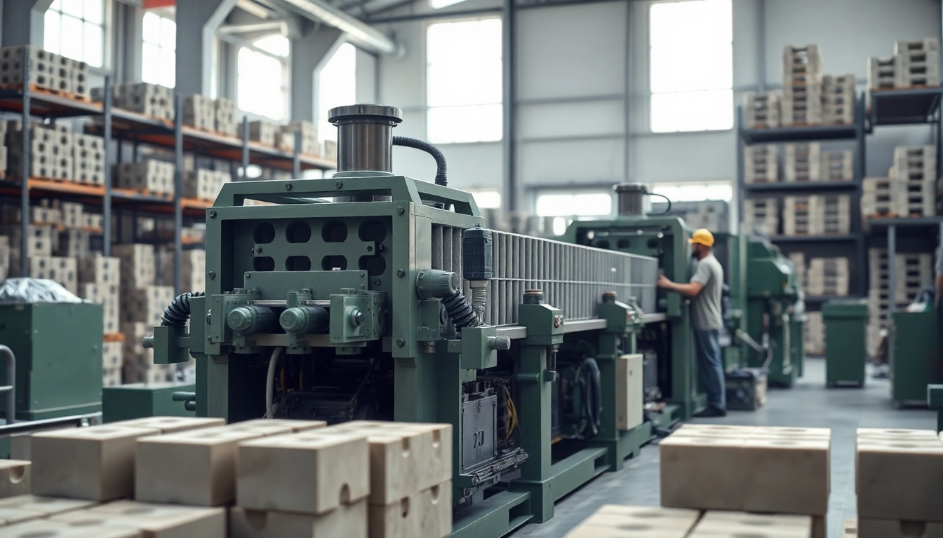 Operators using a Hollow Block Machine in an industrial setting for efficient block production.