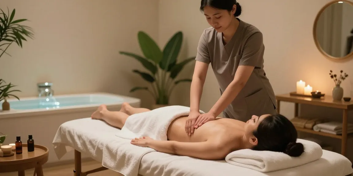 역삼동마사지에서 편안한 마사지 치료를 받는 모습
