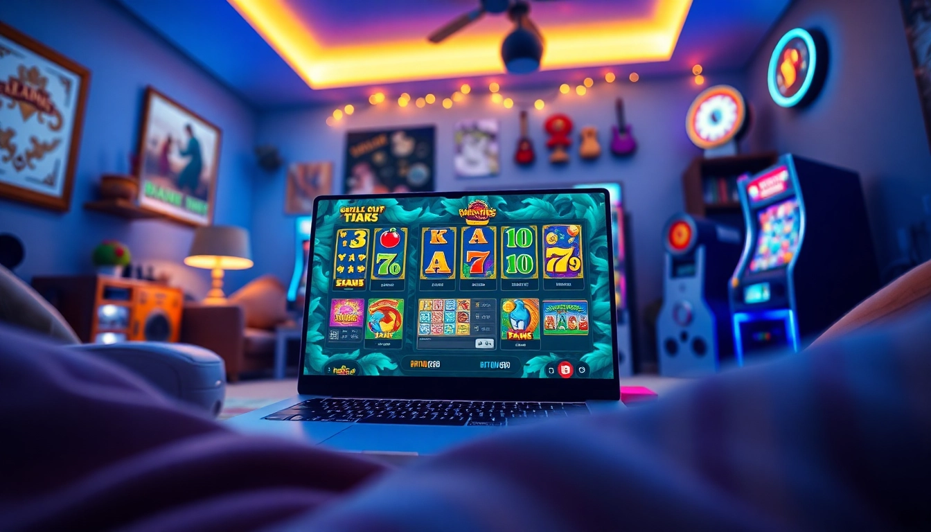 BROMO888 online gaming setup showcasing engaging slot games on a modern digital interface