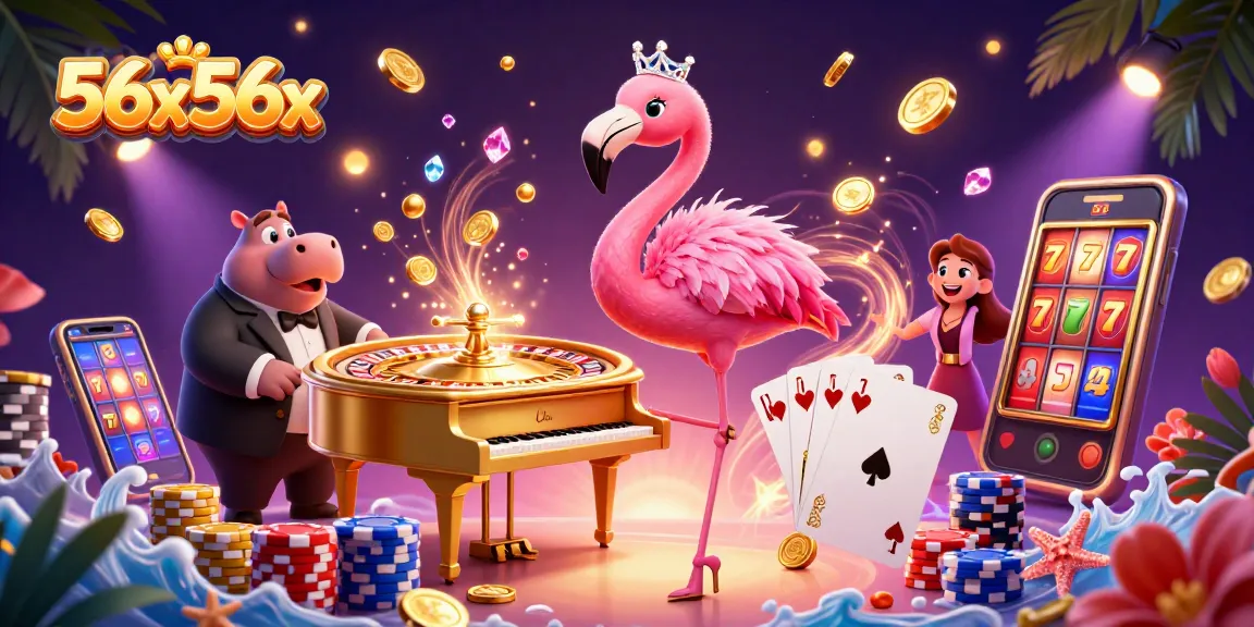 Experience the thrill of 56x56x with vibrant casino elements and characters in action.