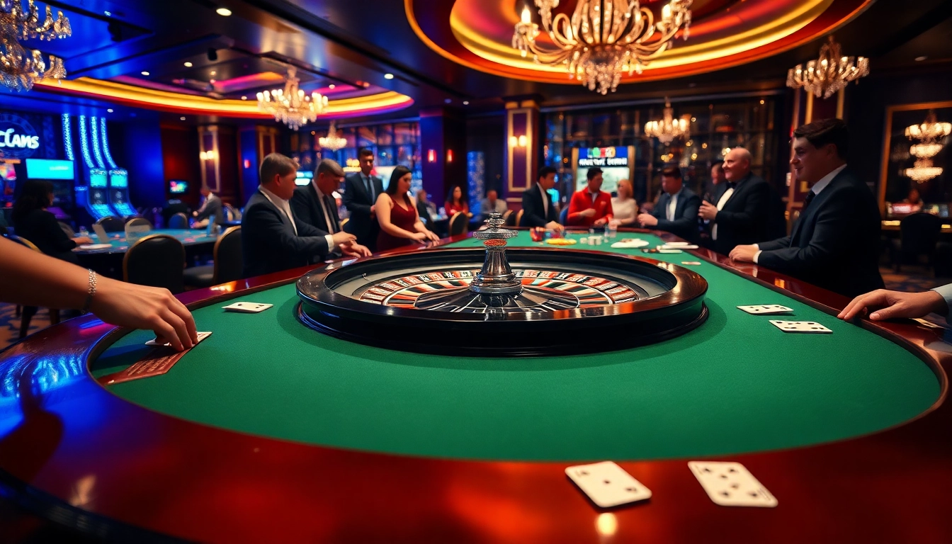 Perlihatkan suasana kasino dengan permainan ibet44 yang menarik dan meja roulette yang berkilau.