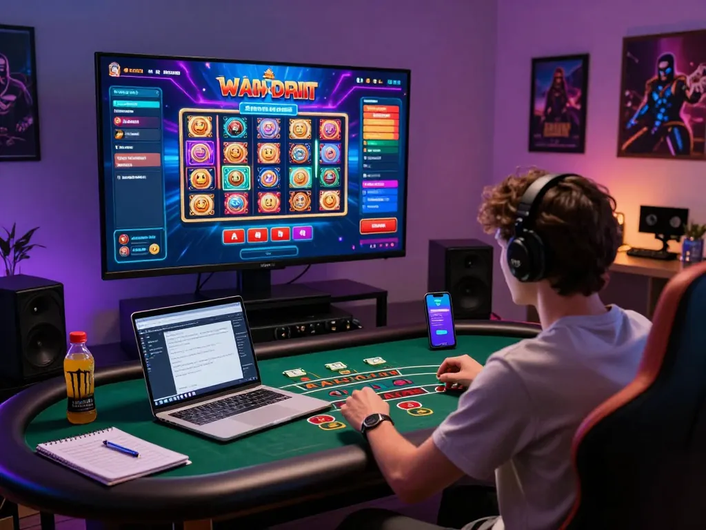 Exciting online gaming with SC88COM player interacting with live dealer in vibrant digital casino.
