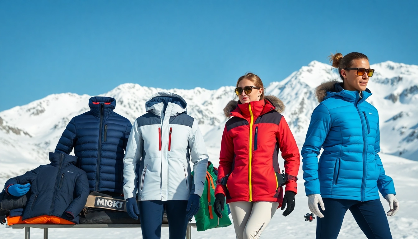 Modeling insulated mid layers in a snowy mountain setting, showcasing style and warmth.