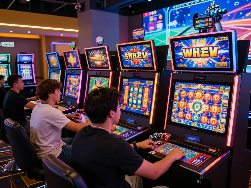 BANTAITOGEL : Situs Gacor Toto Slot Terbaik Dengan Agen Toto Togel Pasaran 4d Terlengkap showcasing vibrant online gaming atmosphere with engaging slot machines and enthusiastic players.