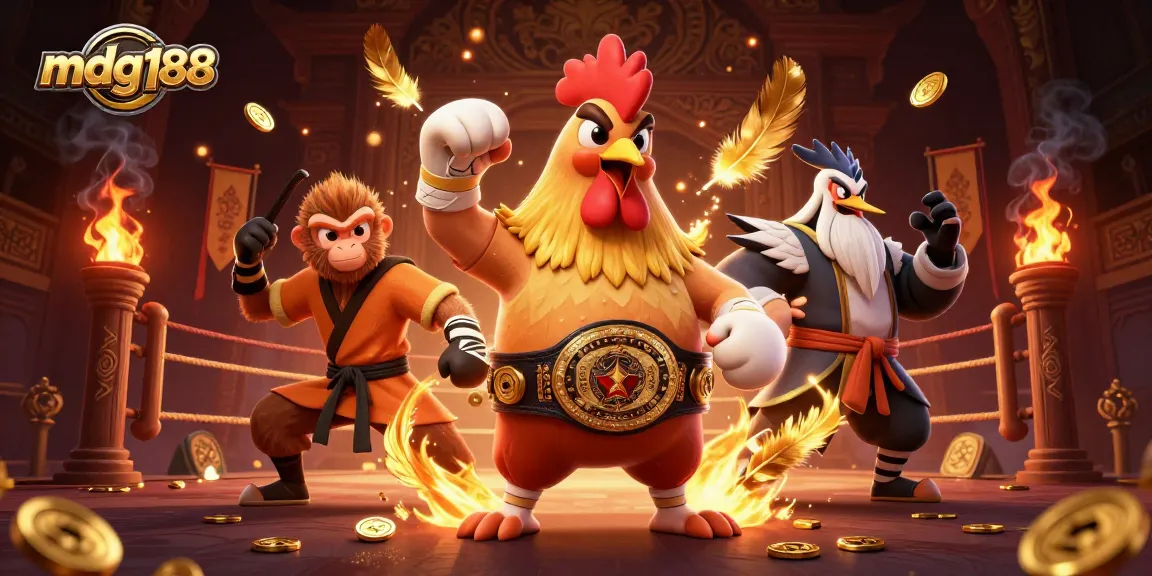 Experience high-stakes action with mdg188 in an epic casino illustration featuring vibrant game elements.