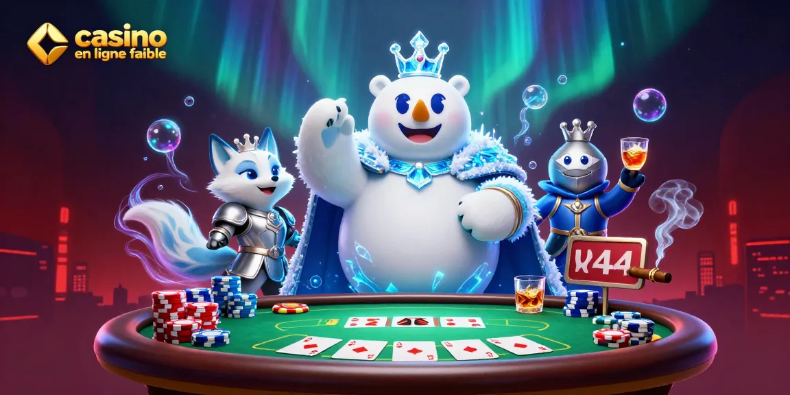 Découvrez l'univers des jeux avec ce casino en ligne fiable mettant en avant un ours polaire majestueux et son ami.